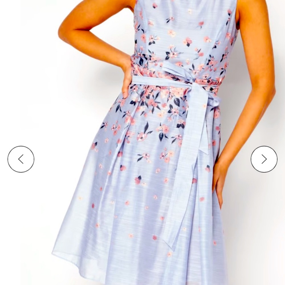 Vera Moda Blue Halter Midi Sundress for Wedding Guest